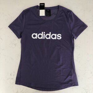 Adidas Lo Tee Crew Neck Sh Slv Activewear Climalite Top w Mesh Back Prp Sz S NWT